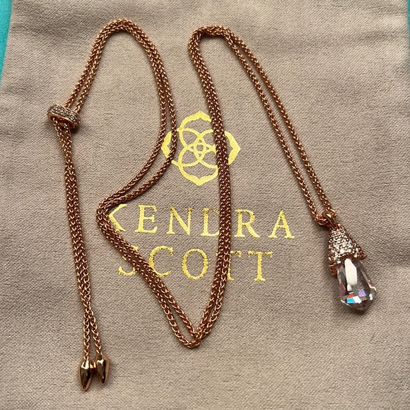Kendra Scott Adjustable Colby Necklace In Rose Gold - Picture 1 of 7